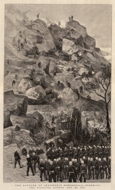 La Cattura della Fortezza di Sekukuni, assalto al Fighting Koppie, 28 novembre 1879 da Joseph Nash